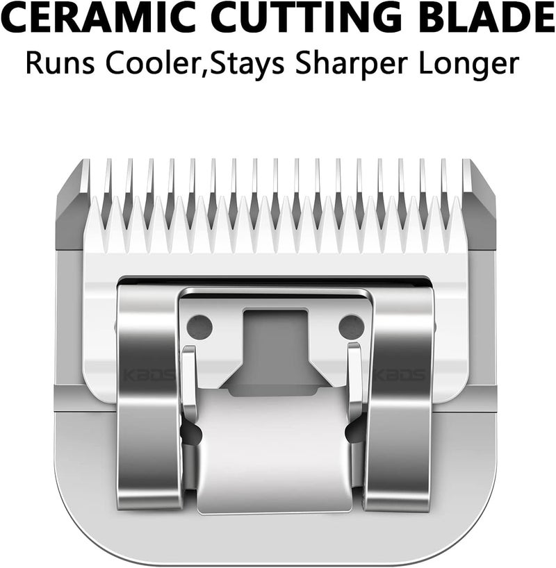 KBDS Detachable Ceramic Pet Clipper Blades,Size-7F,Compatible with Most Andis,Oster,Wahl A5 Clippers,Made of Ceramic Blade Cutter and Carbon Steel Blade,1/8'' Inch 3.2mm Cut Length, 7F Blade - Image 4